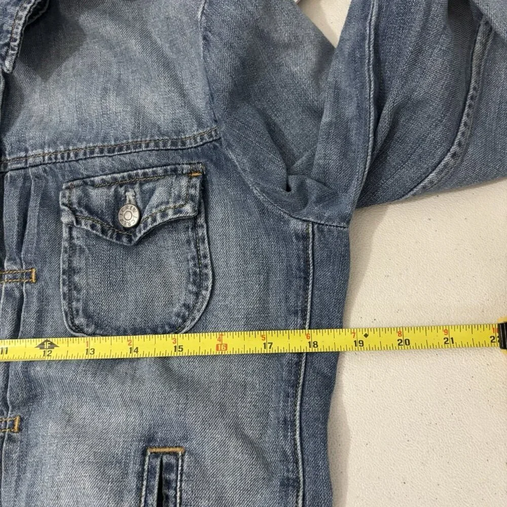 J.Crew  Lightweight, Classic, Distressed, Denim Jean Jacket Size Medium